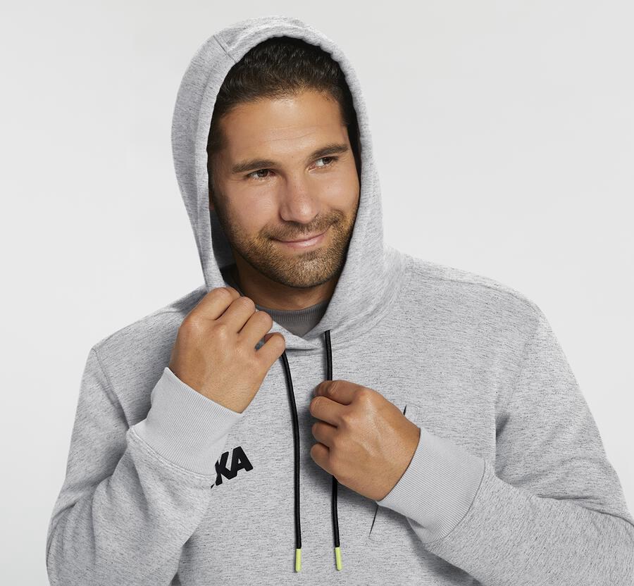 Hoodie Mens - Hoka One One Performance - Grey - OGTFHKM-86